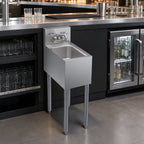 Thumbnail image #3 for Krowne Royal Series KR19-1C Freestanding Stainless Steel One-Compartment Underbar Hand Sink with Faucet, 12 x 19 x 36-1/2 Inches