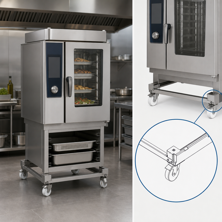 Product image #3 for RATIONAL Mobile Undercarriage for Combi Ovens, Fits Models 61/101, Stainless Steel