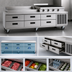 Thumbnail image #3 for Delfield Low-Profile Refrigerated Equipment Stand, 99-1/4 Inch Wide, 6 Drawers, Side-Mounted Refrigeration