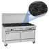 Thumbnail image #3 for Southbend S-Series 60-Inch Gas Restaurant Range with 10 Open Burners, Convection Oven, Cabinet Base, and Backriser Hi-Shelf