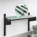 Thumbnail image #4 for Cambro Camshelving® Elevation EWSSK1448V1580 Wall-Mounted Vented Antimicrobial Shelf Kit, 14 x 48 Inches, Brushed Graphite