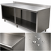 Thumbnail image #3 for Advance Tabco Special Value Series 96 x 30 Inch Open Base Work Table with 5-Inch Backsplash, 16-Gauge 304 Stainless Steel Top