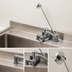 Thumbnail image #3 for T&S Brass Deck-Mount Mop Sink Faucet with Vacuum Breaker, 6-Inch Rigid Spout and Wall Brace, Polished Finish
