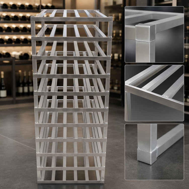 Product image #2 for Channel WSS-1152 All-Welded Aluminum Wine Storage Shelving Rack, 110-Bottle Capacity