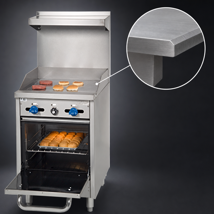 Product image #3 for Comstock-Castle 24-Inch Commercial Gas Range with 3/4-Inch Griddle and Space-Saver Oven