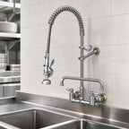 Thumbnail image #3 for T&S Brass EasyInstall B-0133-12-CRVBE 8-Inch Wall-Mount Pre-Rinse Faucet with Add-On Faucet, 12-Inch Swivel Nozzle, 1.15 GPM Spray Valve