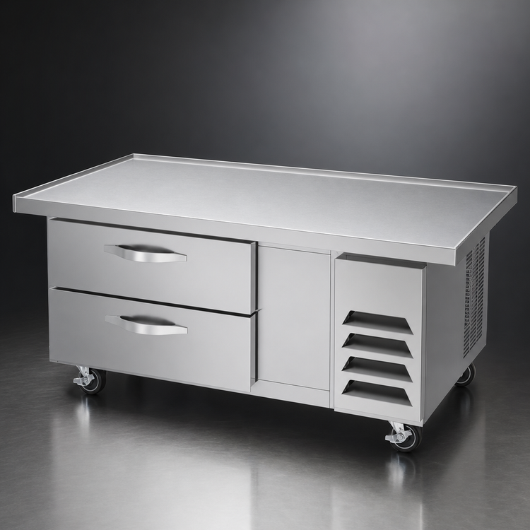 Product image #4 for Beverage-Air 60-Inch Two-Drawer Chef Base Refrigerator with Extended Top