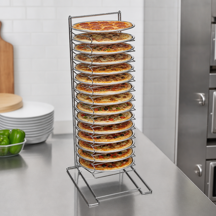 Product image #4 for American Metalcraft Countertop Pizza Pan Rack, 15 Shelves, Fits 10-Inch to 17-Inch Pans