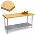 Thumbnail image #3 for Advance Tabco H2S-367 7-Foot Maple Top Work Table with Stainless Steel Base and Adjustable Undershelf