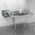 Thumbnail image #3 for BK Resources One-Compartment Double Drainboard Stainless Steel Compartment Sink with 9-Inch Backsplash, 52 x 25-13/16 Inches