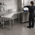 Thumbnail image #3 for Advance Tabco L-Shaped Left-Hand Island-Clean Dish Table, 59 Inch, 10-1/2 Inch Backsplash, 304 Stainless Steel