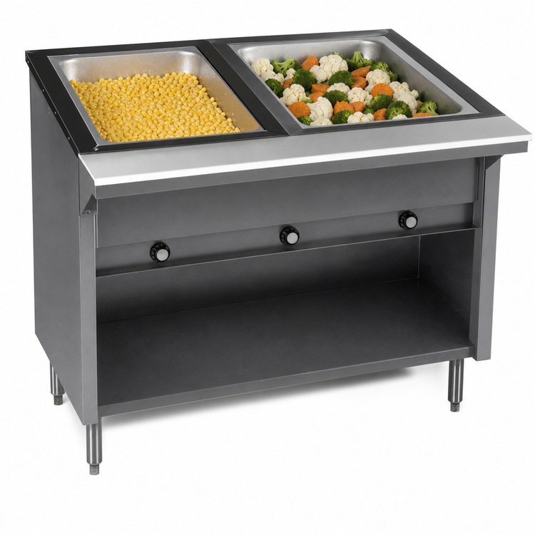 Product image #3 for Eagle Spec-Master 33-Inch Floor Model Electric Hot Food Table with 2 12 x 20 Wet/Dry Wells