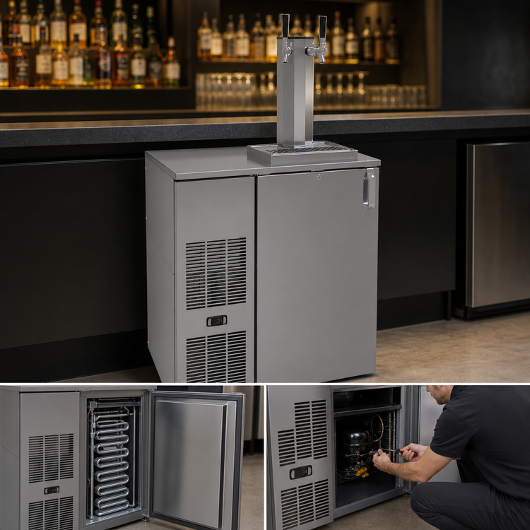 Product image #3 for Glastender One-Zone Front-Serviced Bar Profile Draft Dispensing Cooler, 32-Inch, One Section