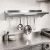 Thumbnail image #3 for John Boos Stallion Wall-Mount Commercial Pot Rack Shelf with 3 Hooks, 36 x 18 Inches