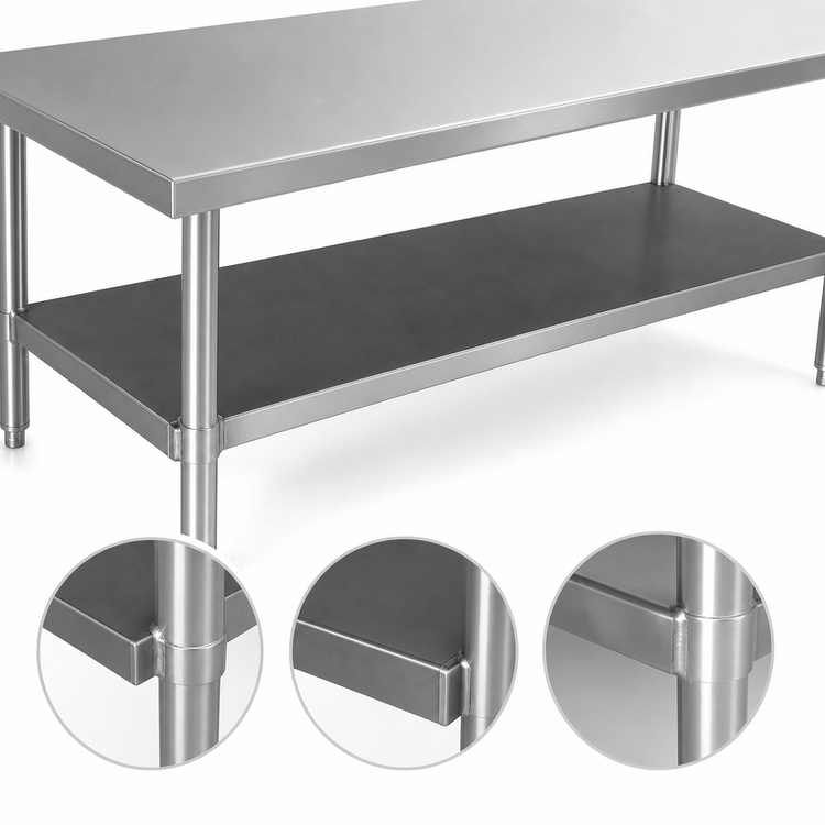 Product image #3 for John Boos EBWS-2472 72-Inch Welded Stainless Steel Intermediate Shelf for Enclosed Base Work Tables