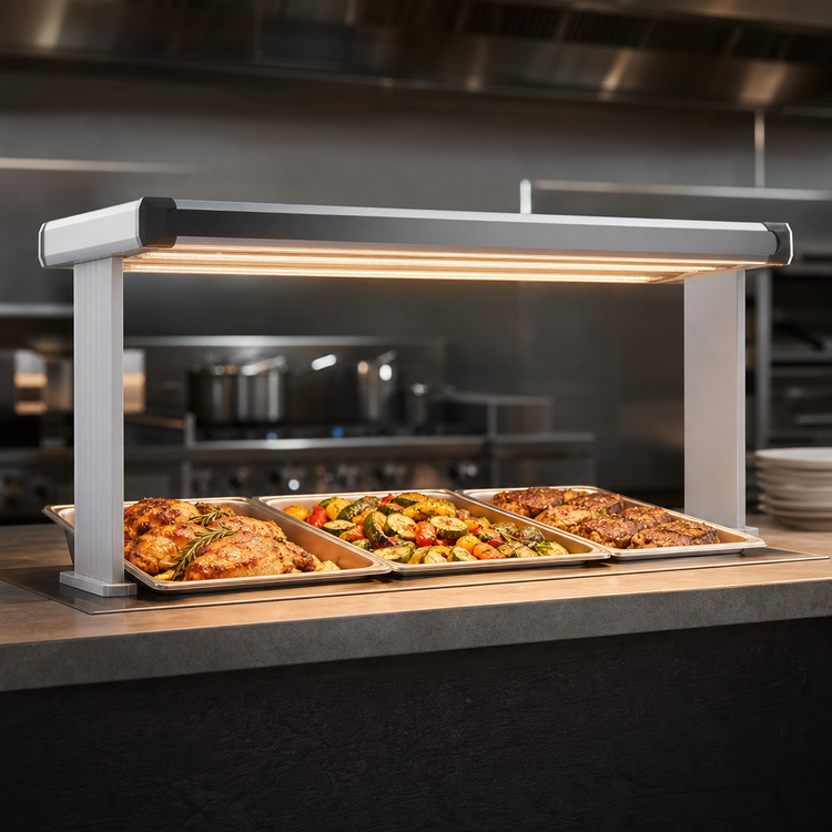 Product image #3 for Hatco Glo-Ray Designer Dual Strip Heater with Lights, 63-1/2 Inch Wide, Aluminum