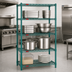 Thumbnail image #3 for Eagle Group Valu-Gard 4-Tier Starter Wire Shelving Unit, 36 x 18 x 74 Inches, Green Epoxy