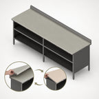 Thumbnail image #3 for John Boos EBOP3R5-3084 84-Inch x 30-Inch Reversible 3/4-Inch Poly Top Work Table with Open Front Cabinet Base, Undershelf, and 5-Inch Backsplash