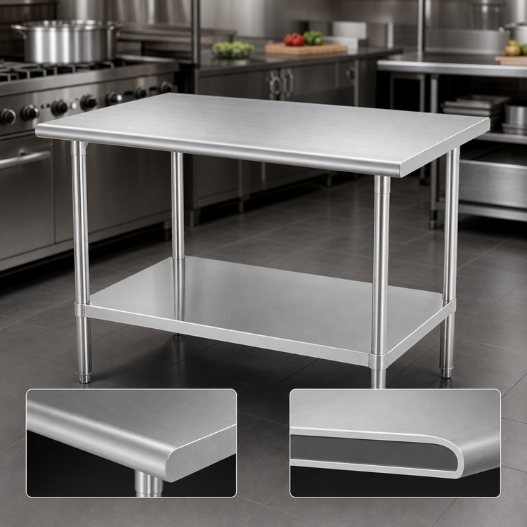 Product image #3 for Sapphire Manufacturing 72 Inch x 24 Inch Stainless Steel Work Table with Adjustable Undershelf