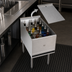 Thumbnail image #3 for Krowne Royal Series Freestanding Stainless Steel Underbar Liquor Bottle Display Unit with Removable Locking Cover, 20-Bottle Capacity