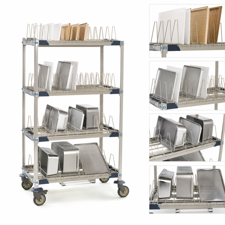 Product image #4 for MetroMax i Mobile 4-Tier Drying Rack Unit with Drip Tray, 36 W x 24 D x 68 H