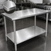 Thumbnail image #3 for John Boos 84 x 48 Stainless Steel Work Table with Stallion Safety Edge and Adjustable Undershelf