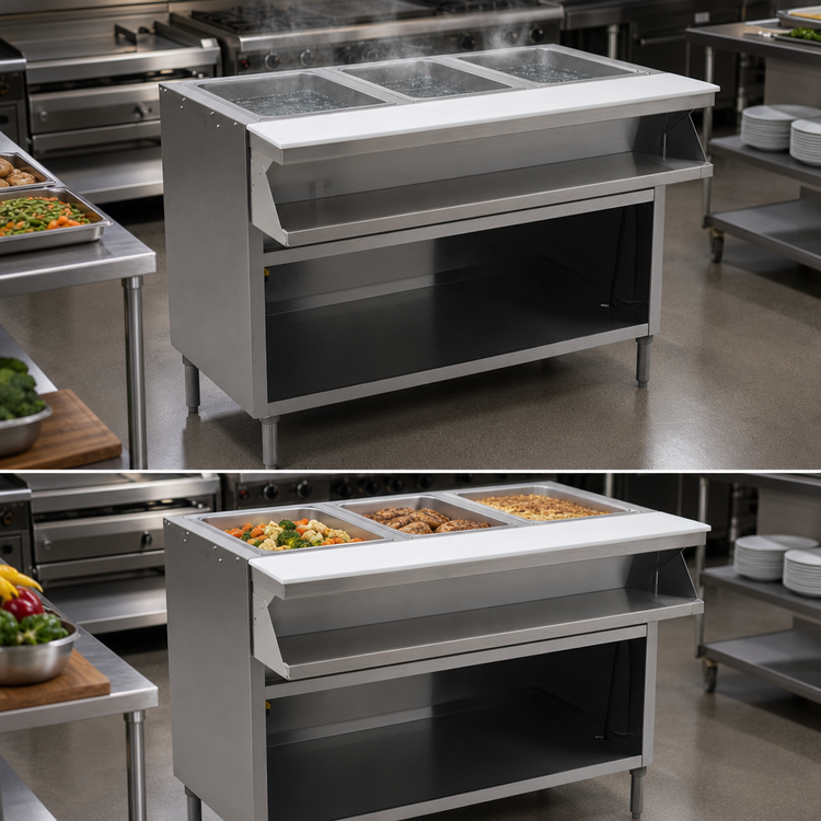 Product image #3 for Spec-Master SHT5CB-240 Five Well Electric Sealed Well Hot Food Table with Sliding Doors