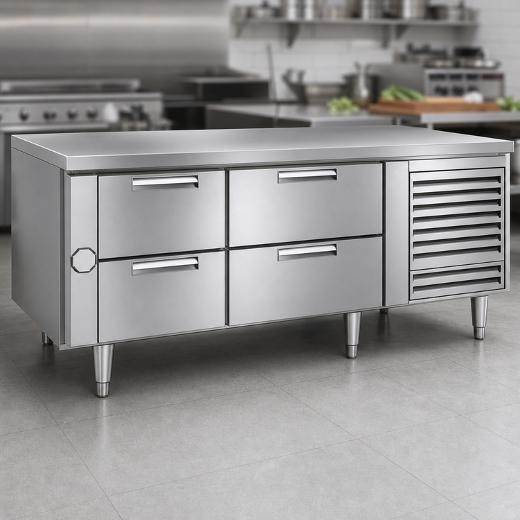 Product image #3 for Garland Polar Cuisine UN17C60 60 Inch Two-Section Refrigerated Base with (2) 19" & (2) 27" Drawers