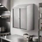 Thumbnail image #4 for Klinger's Trading WC1548-SLIDING 48-Inch Wall-Mounted Stainless Steel Storage Cabinet with 2 Sliding Doors