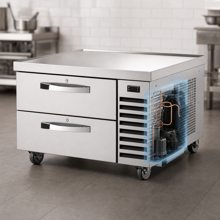 Product image #3 for True 36-3/8 Inch 2-Drawer Refrigerated Chef Base with Stainless Steel Top, Self-Contained R290, 115V