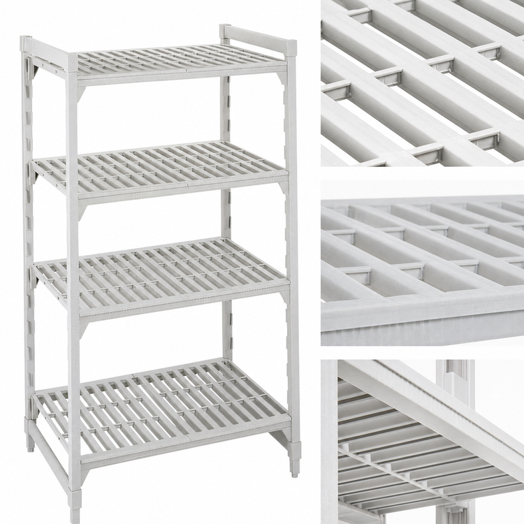 Product image #4 for Cambro Camshelving Premium 24 x 36 x 72 Inch 4-Shelf Vented Stationary Starter Unit
