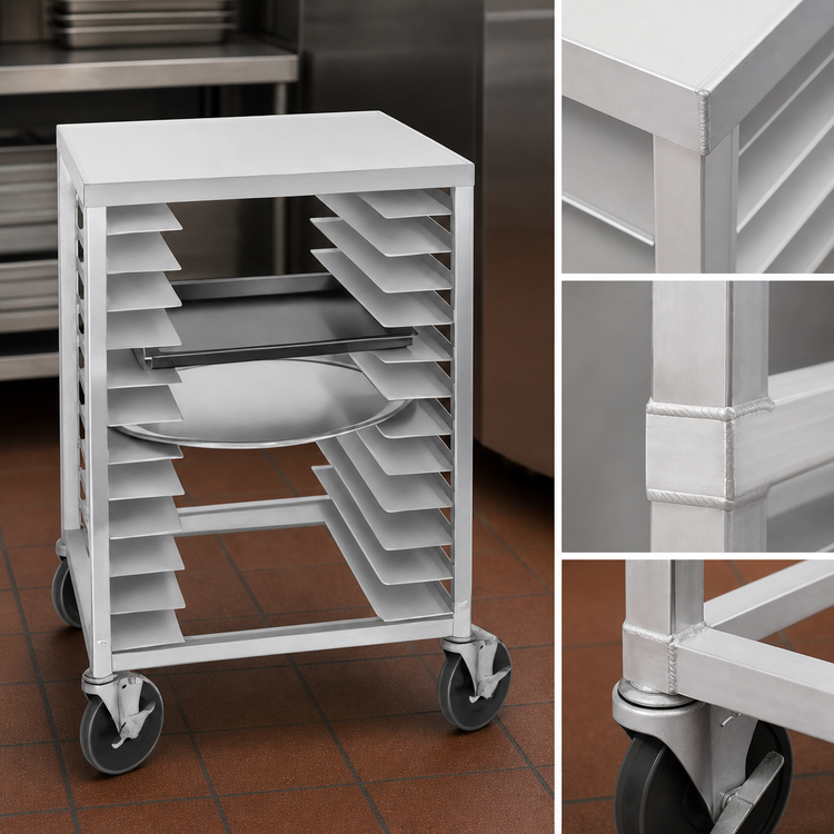 Product image #4 for Channel Manufacturing Under-Counter Aluminum Half-Size Pizza Pan Rack, 11-Pan Capacity