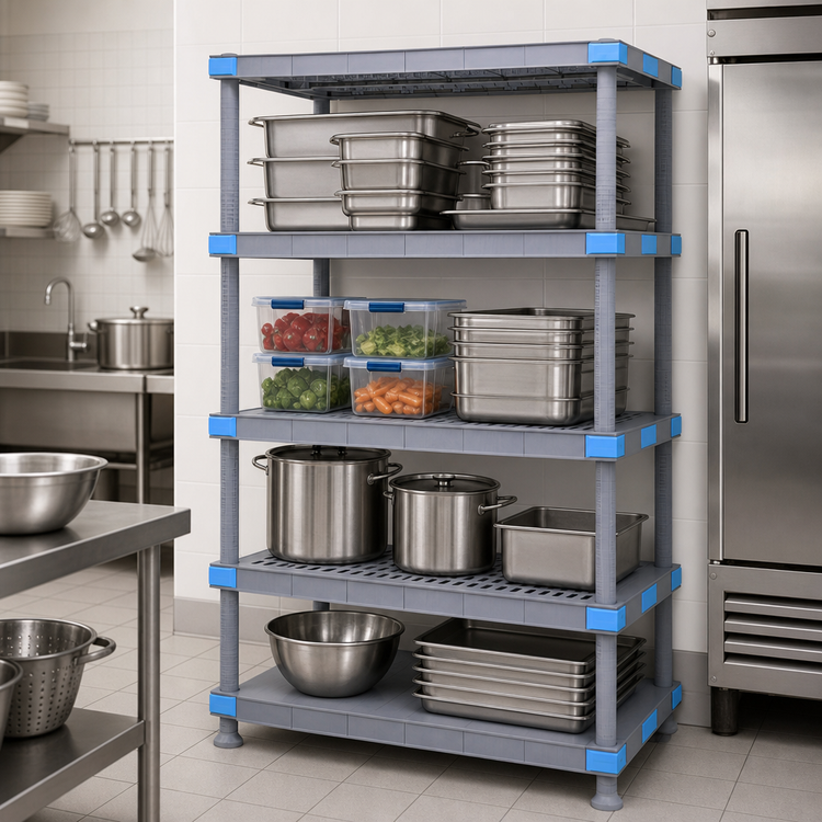 Product image #3 for Quantum Millenia 24-Inch Wide x 21-Inch Deep x 74-Inch High Polymer Stationary Starter Shelving Unit