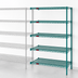 Thumbnail image #3 for Eagle Group Valu-Gard 5-Tier Add-On Wire Shelving Unit, 60W x 18D x 74H, Green Epoxy