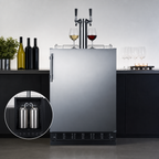Thumbnail image #3 for Summit Commercial SBC7BRSWK2 24-Inch Dual-Tap Wine Kegerator, 5.3 Cu. Ft., Convertible Refrigerator, Stainless Steel Door