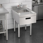 Thumbnail image #3 for Krowne Silver Series 18-18ST Freestanding Underbar Hand Sink, 18-Inch Wide 304 Stainless Steel, 4-Inch Faucet, 3-Inch Backsplash