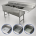 Thumbnail image #3 for Advance Tabco 3-Compartment Fabricated Sink with 18-Inch Right Drainboard, 18 x 24 x 14-Inch Bowls, 16-Gauge 304 Stainless Steel