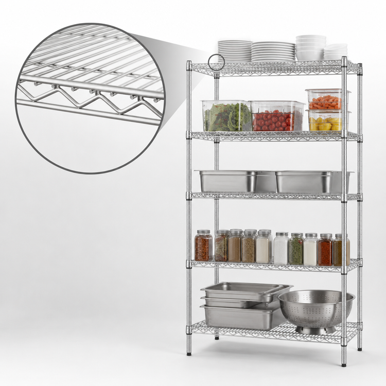 Product image #3 for Red-i-Pak 5-Tier Stationary Wire Shelving Unit, 36W x 18D x 63H