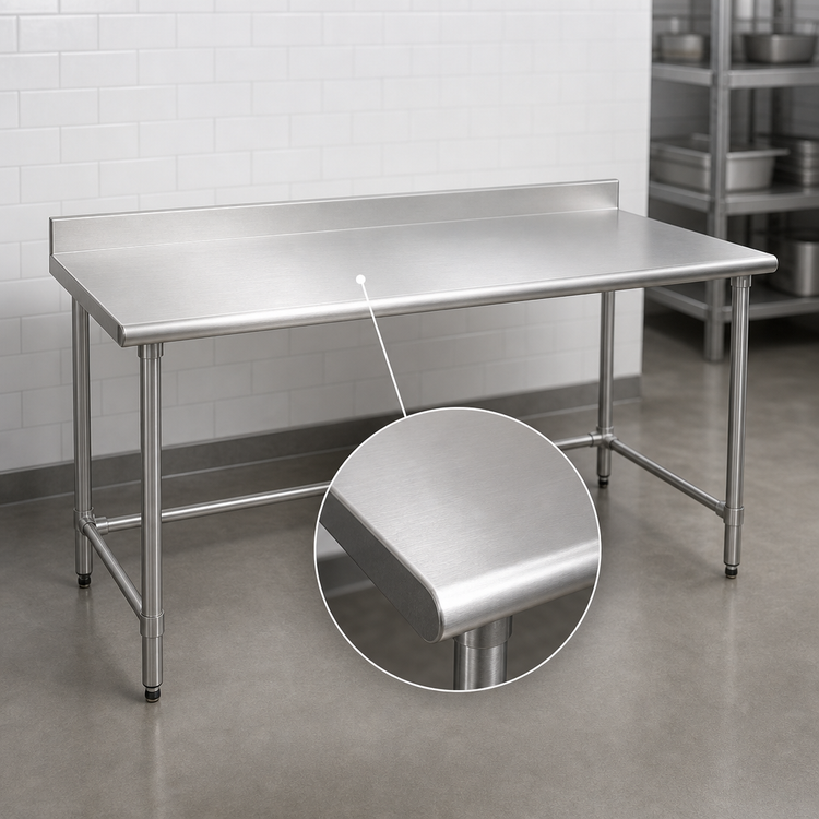 Product image #3 for Eagle Group BlendPort® Budget Series 72" x 24" 430 Stainless Steel Work Table with 4-1/2" Backsplash