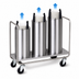 Thumbnail image #3 for Dinex Mobile Unheated Plate Dispenser, 3-Tube Open Tubular Frame, 10-12 Inch Round Plate Capacity