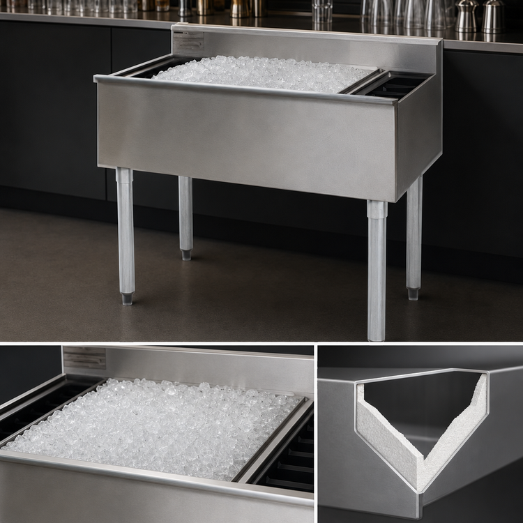 Product image #3 for Eagle Group 1800 Series Underbar Cocktail Unit with 16-Inch Insulated Ice Bin and 7-Circuit Cold Plate