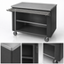Thumbnail image #3 for Randell Mobile Modular Serving Line Worktop Utility Stand with Enclosed Fiberglass Base and 16-Gauge Stainless Steel Top, 86W x 30D x 35.5H