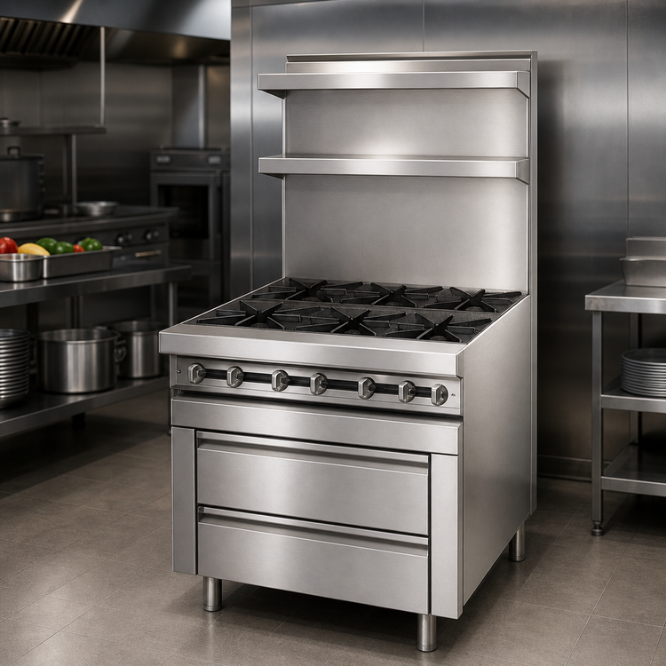 Product image #3 for Titan JMRHE-3-3 Heavy Duty Modular Gas Range with 6 Open Burners