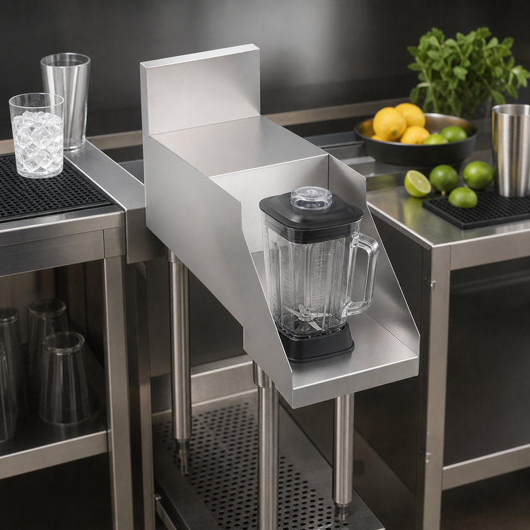 Product image #3 for Krowne Royal Series 12-Inch Flat Top Underbar Blender Station with 9-Inch Recessed Shelf