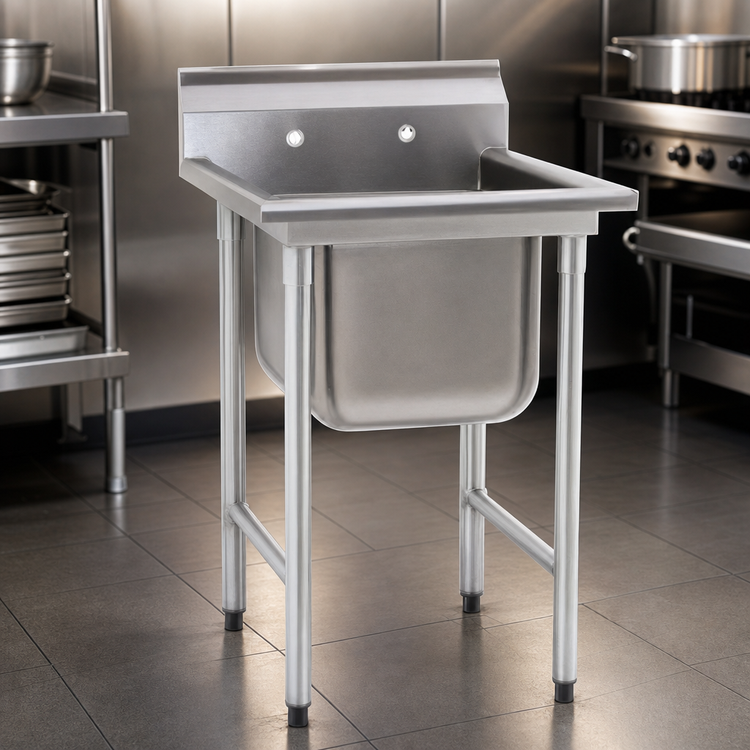 Product image #3 for Eagle Group 314 Series One-Compartment Stainless Steel Sink with Left Drainboard, 46-3/4"W x 31-3/4"D