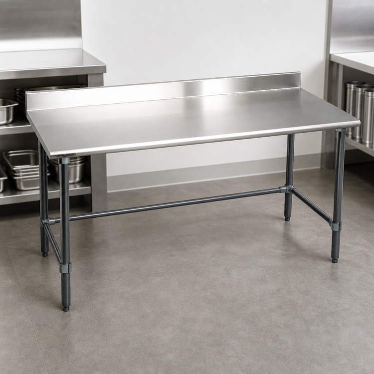 Product image #3 for Eagle Group BlendPort Deluxe Series 48-Inch x 30-Inch Stainless Steel Work Table with 4-1/2-Inch Backsplash