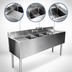 Thumbnail image #3 for CHOICE 48-Inch Three Compartment Underbar Sink with Left Drainboard
