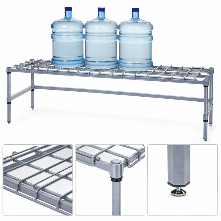 Product image #3 for Quantum Modular Wire Dunnage Rack, 60 x 24 x 14 Inches, Gray Epoxy Antimicrobial Finish