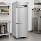 Thumbnail image #3 for Hoshizaki Steelheart R1A-HS One-Section Reach-In Refrigerator, Dual Half-Height Solid Doors, 23.1 Cu. Ft., Stainless Steel, Top-Mounted Self-Contained