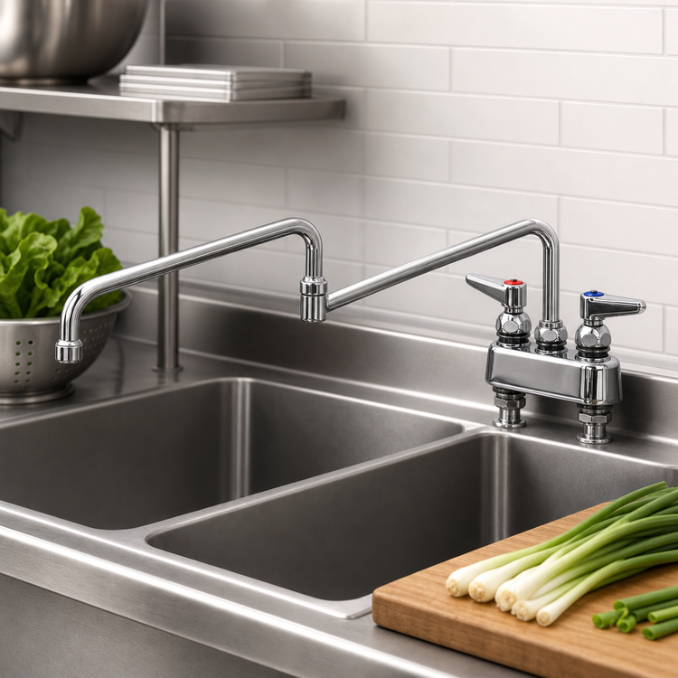Product image #3 for T&S Brass B-1130 Workboard Manual Faucet with 18-Inch Double-Jointed Nozzle, Deck-Mount